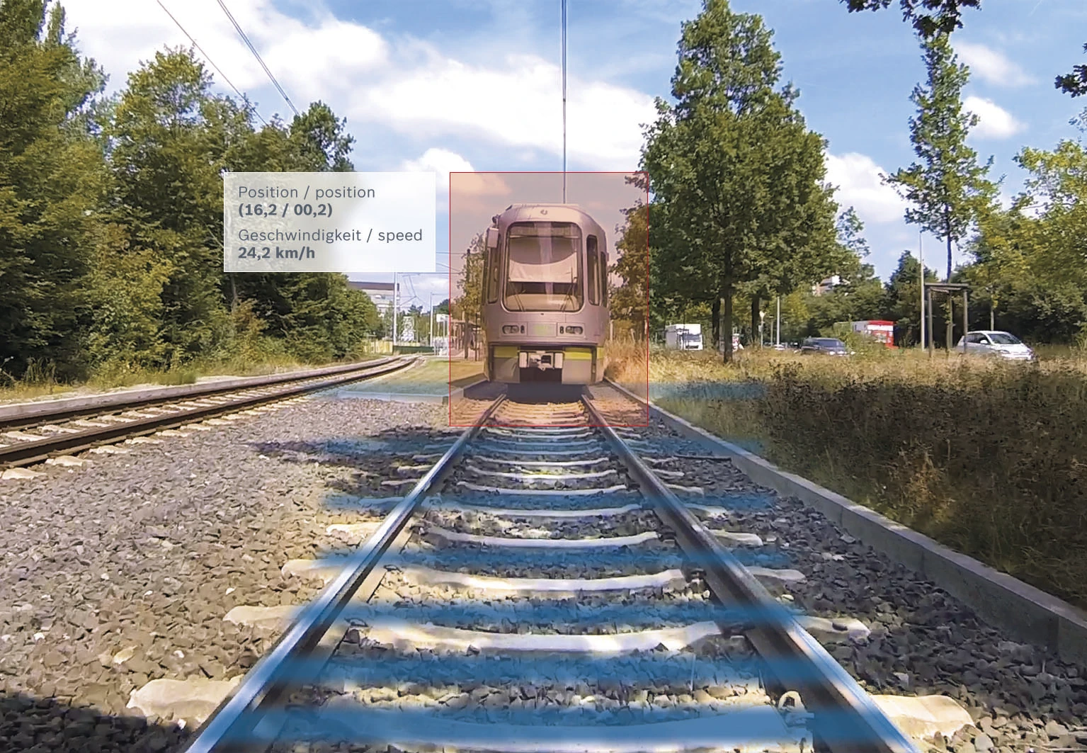 The system quickly determines distance and calculates the likelihood of collision based on variables such as speed