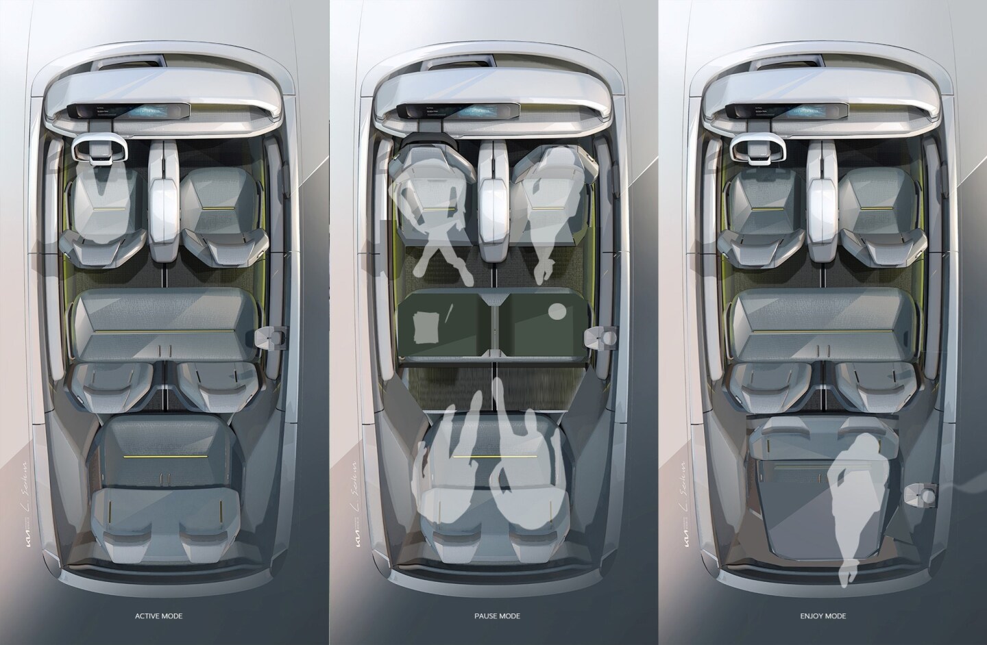 The three modes of the Concept EV9