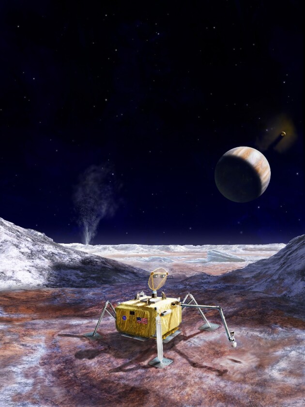 Artist's concept of a Europa lander