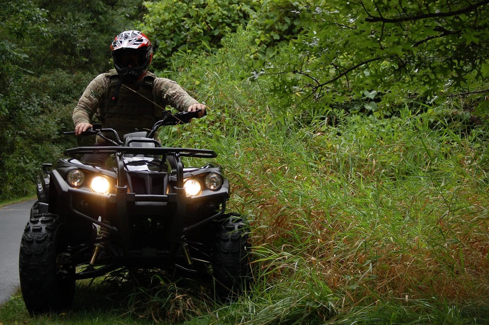 Range per charge for the Stealth E-ATV is reported to be 35 miles, but riders can carry an optional second battery to extend that