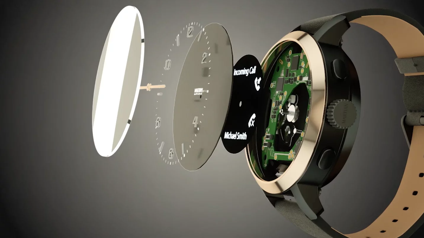 A diagram of the way Martian constructed its mVoice G2 smartwatch