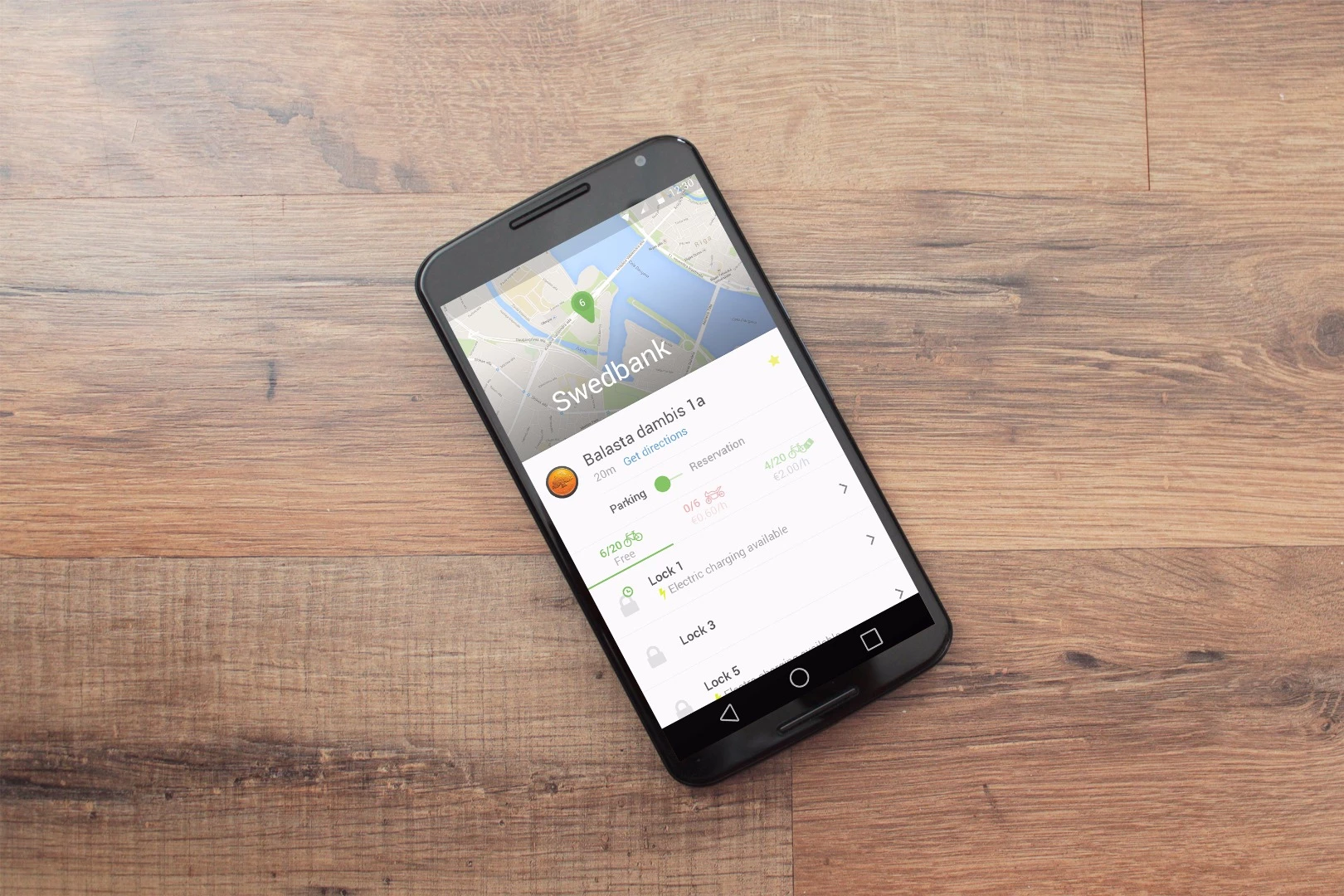 Cyclists who are members of the Bindio system can use an iOS/Android app on their smartphone to reserve a dock at their chosen destination