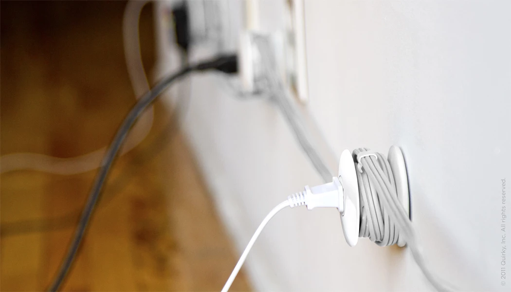 Pod Power mounts to the wall with nails, screws, or adhesive strips