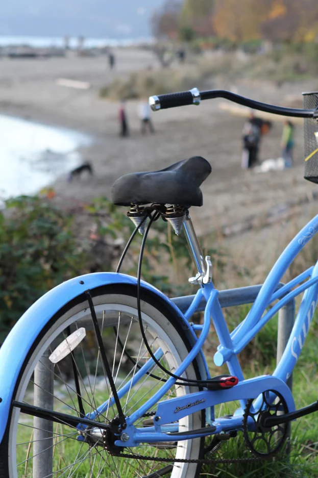 The two ends of the lock stick out of the post just beneath the saddle, allowing the user to grab them and pull out most of the cable when it’s time to lock up