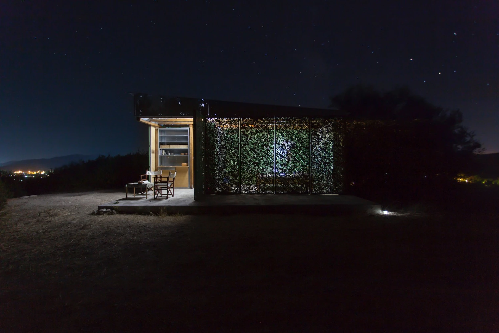 The Olive Tree House at night