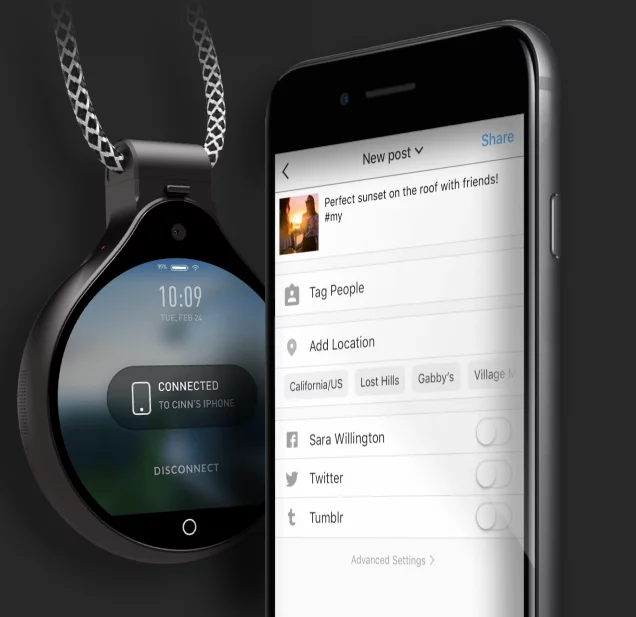 The FrontRow can capture stills or video
