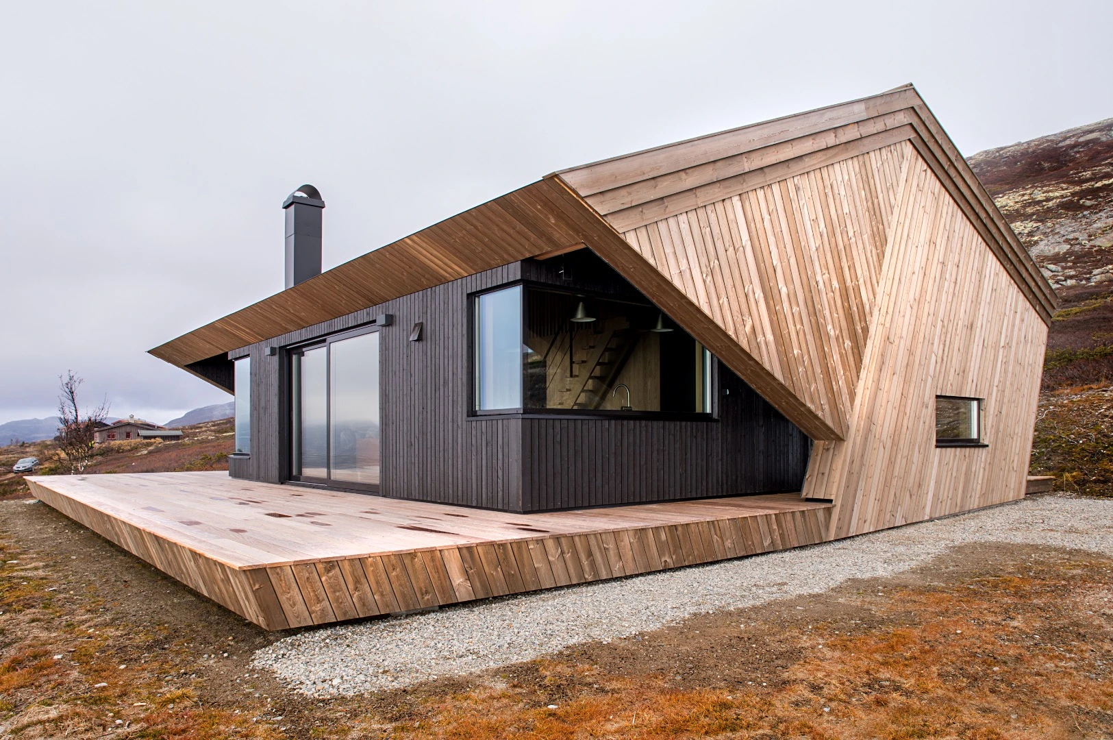 The Hooded Cabin is fronted by a deck area