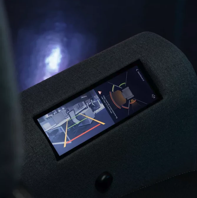 Volkswagen's motorized office chair has a built-in touchscreen, reverse cameras and proximity sensors