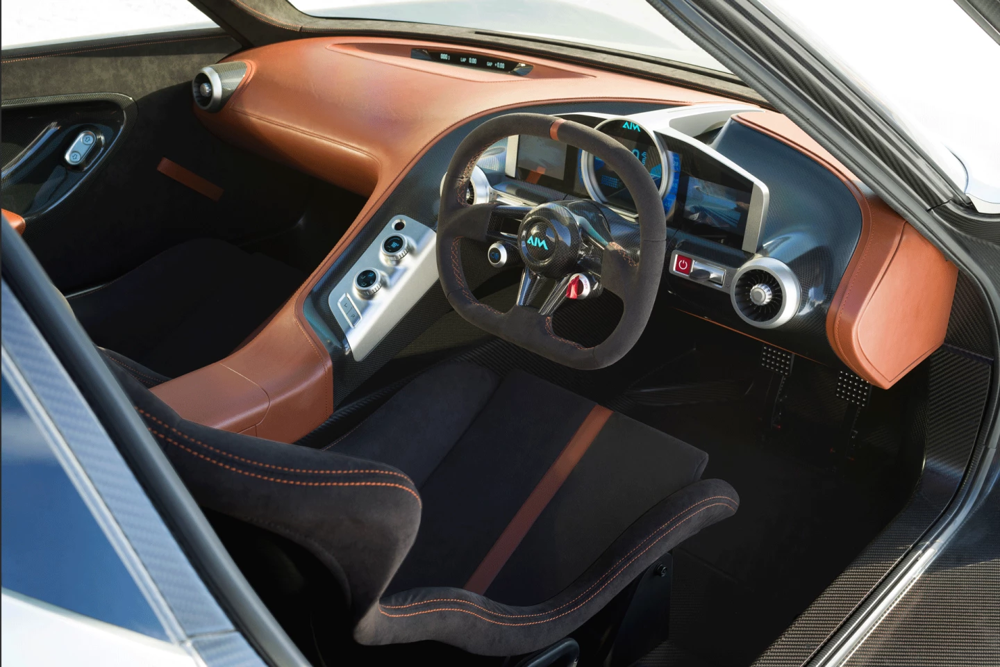 The interior of the AIM EV Sport 01