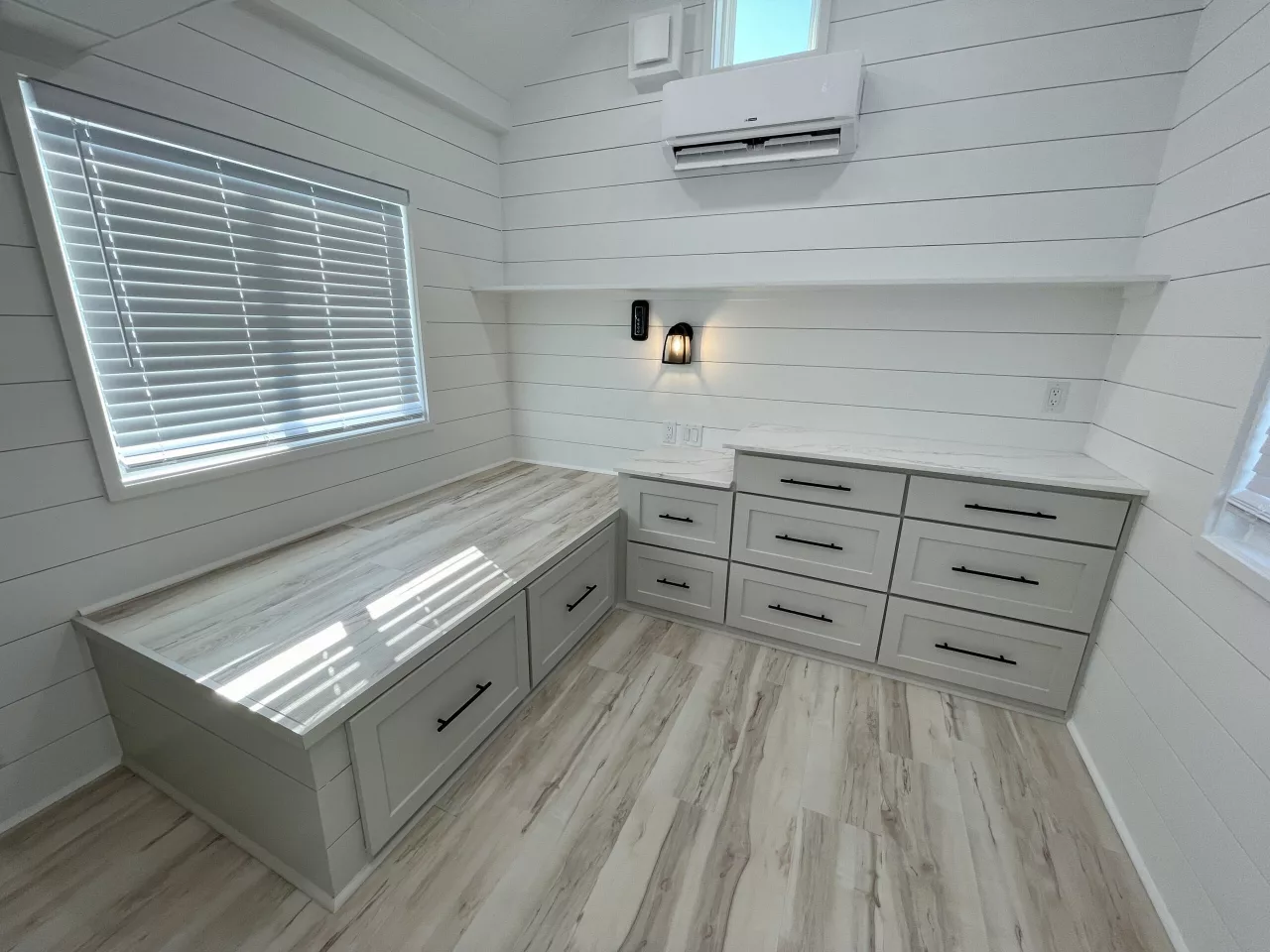 The New Chapter's bedroom has lots of storage space and ample headroom to stand upright