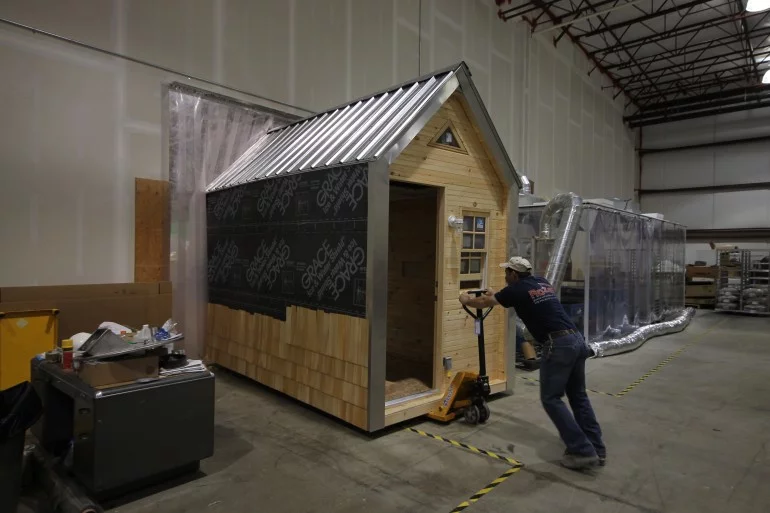 Let's be frank, the Mushroom Tiny House by Evocative Design doesn't look like much more than a shed on wheels – and that's because it isn't