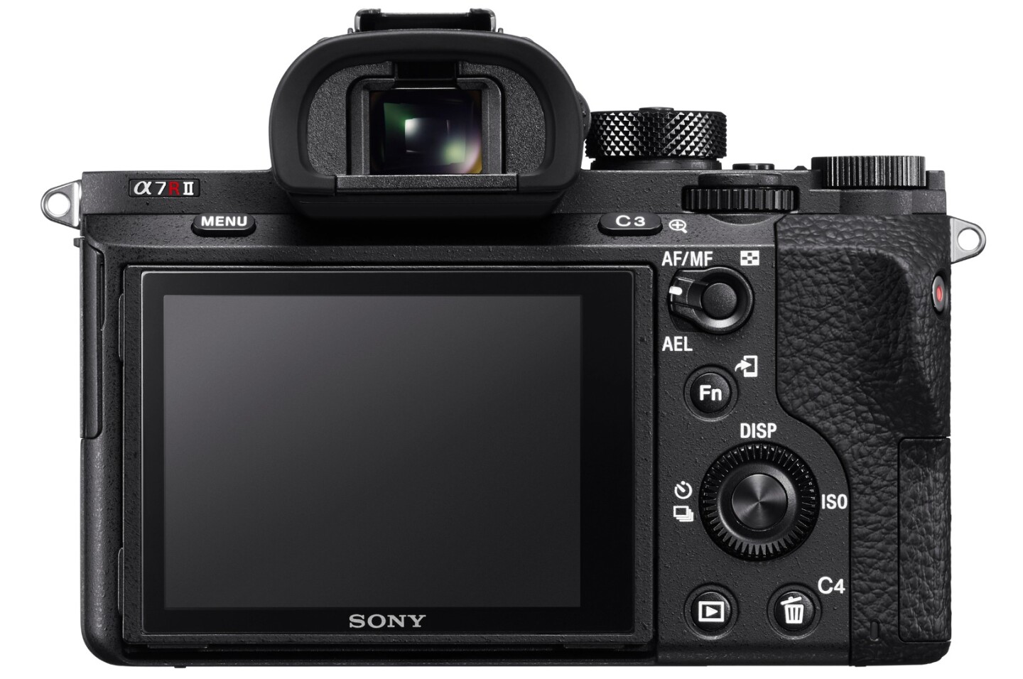 The Sony A7R II has a newly refined OLED electronic viewfinder with 2,359k dots, along with a tilting 3-inch LCD with 1,228k dots