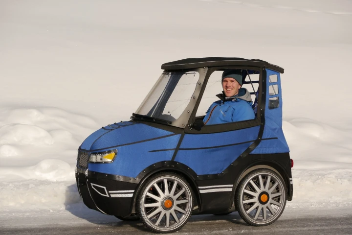 Mikael Kjellman in his PodRide prototype