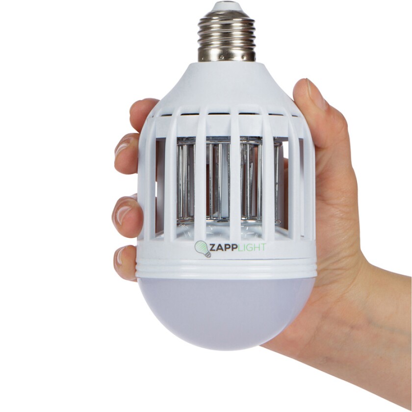 The ZappLight's LEDs use 9 watts, with the zapping grid using another 1 watt