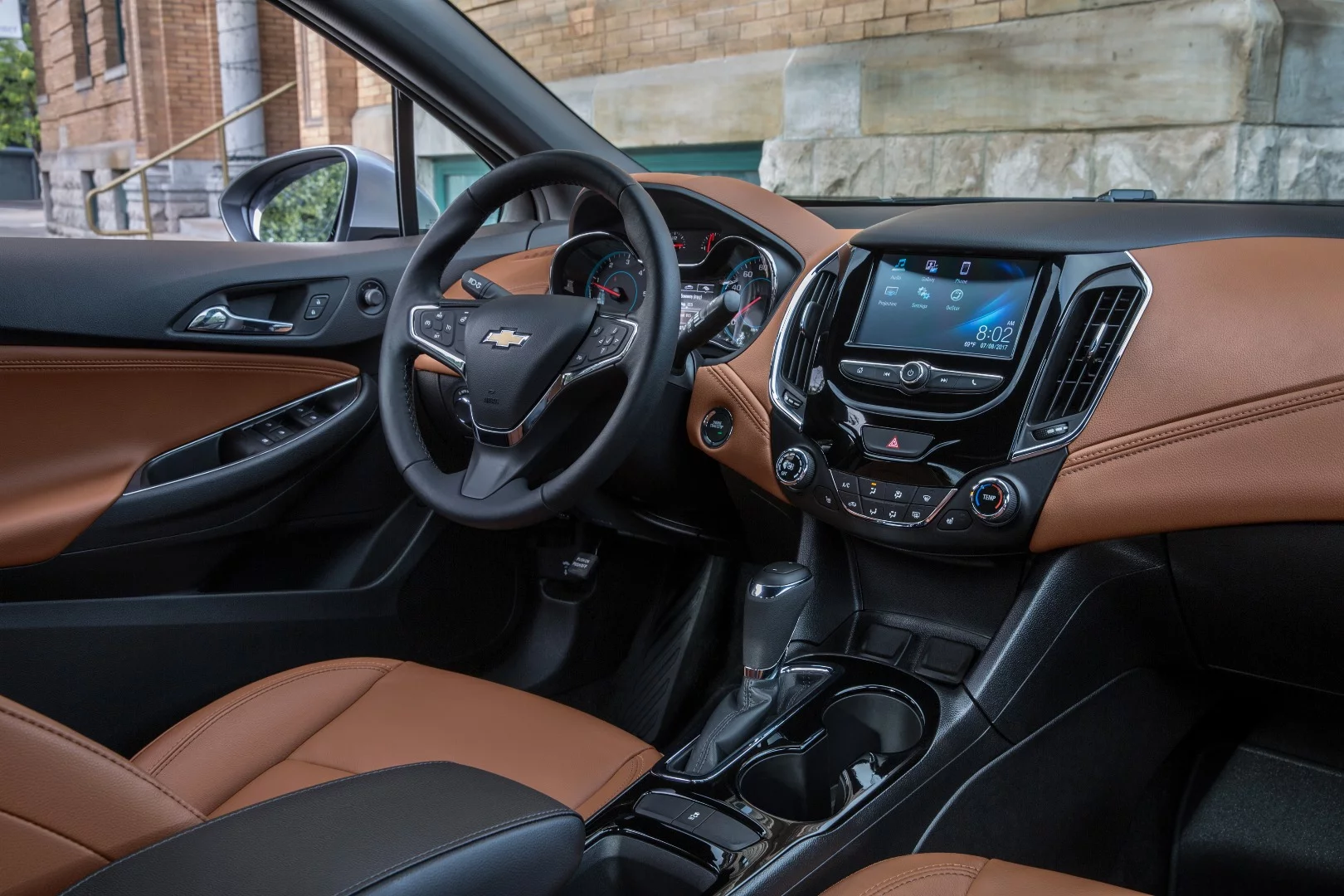 The interior of the 2018 Chevrolet Cruze is nicely designed with an airy feeling and big, accommodating front seating