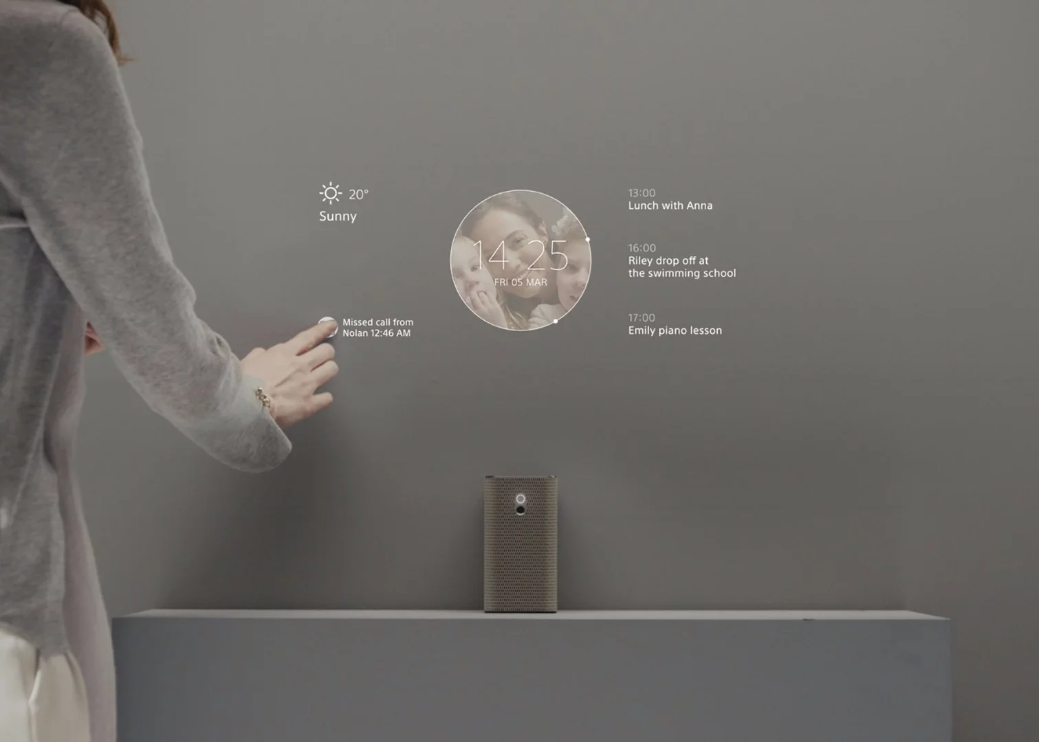 The Xperia Projector can display content as well as helping you catch up on missed calls