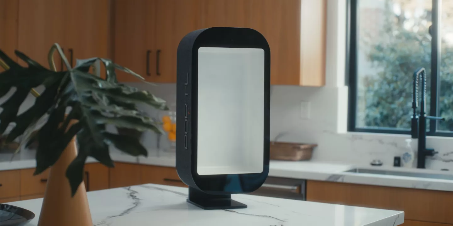 About the size of a mini fridge, the M by Portl can display pre-recorded or live hologram beams