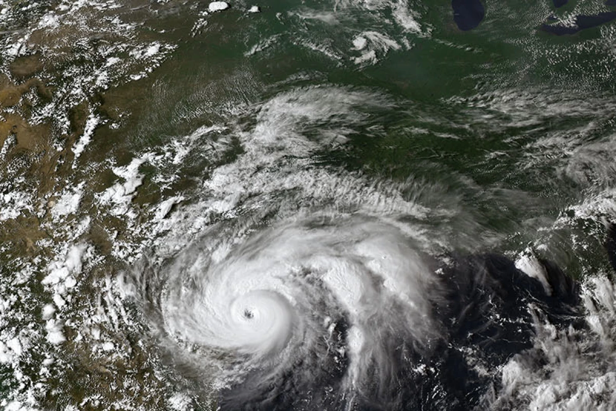 Hurricane Harvey over North America in 2017, as seen by Geostationary Operational Environmental Satellite 16