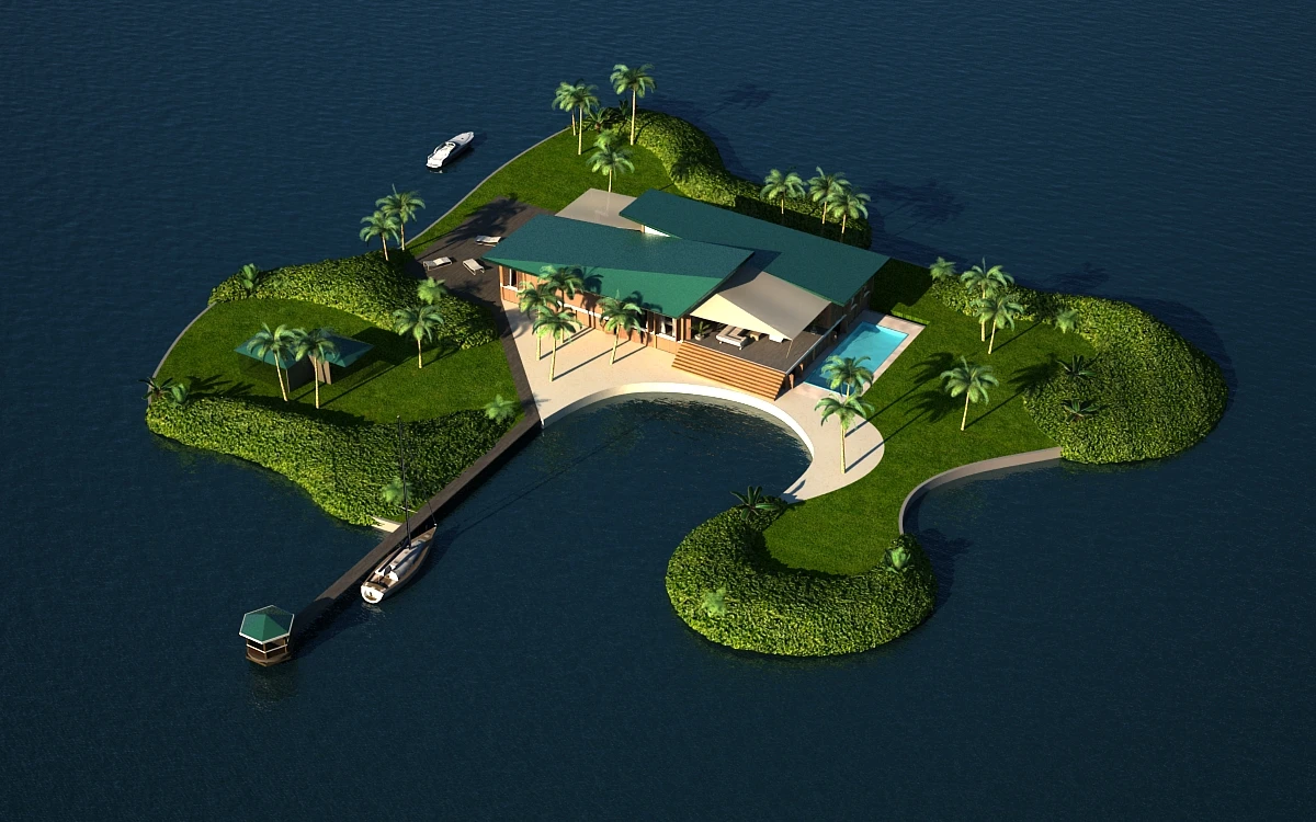 Amillarah: planned private floating islands for the Maldives (image: Dutch Docklands)