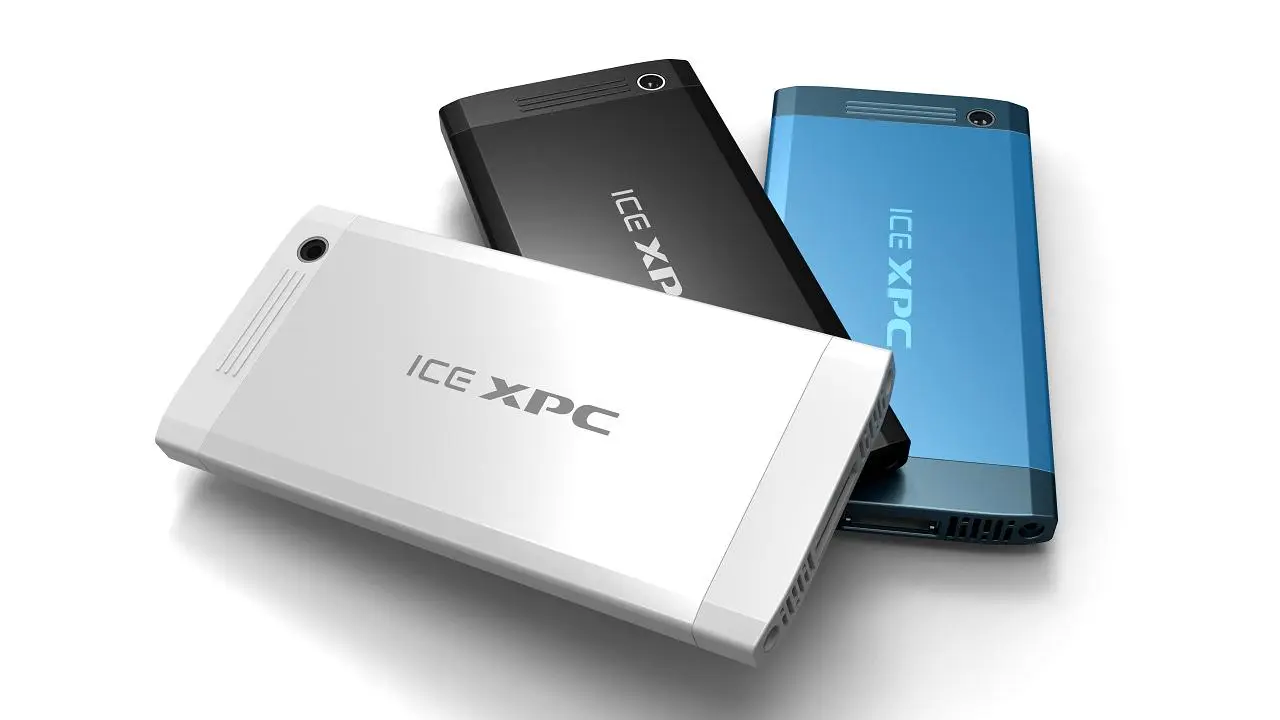 The xPC weighs in at less than 4 oz (100 g) and measures 4.87 x 2.31 x 0.35 in (123.8 x 58.6 x 8.8 mm)