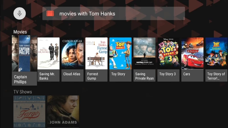 Voice search results in Google Movies