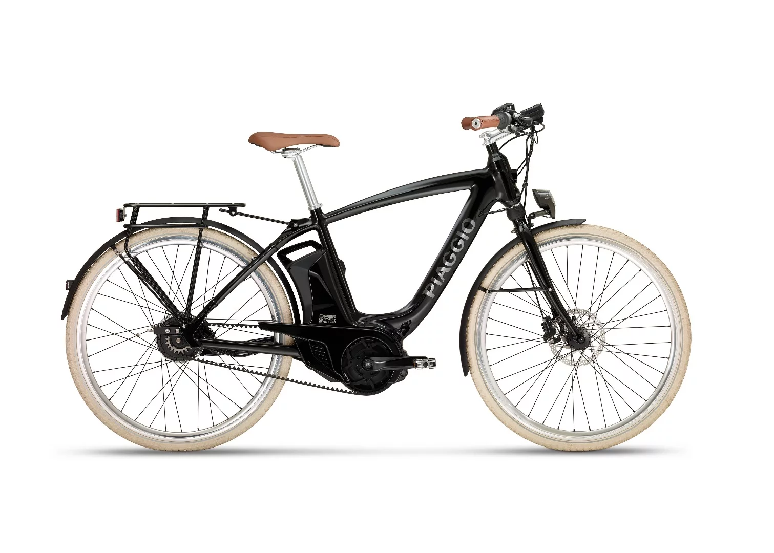 A Comfort Wi-Bike model, featuring a 250 W electric motor between the pedals, a 418 Wh Li-ion battery pack and a GPS/GSM module for peace of mind tracking