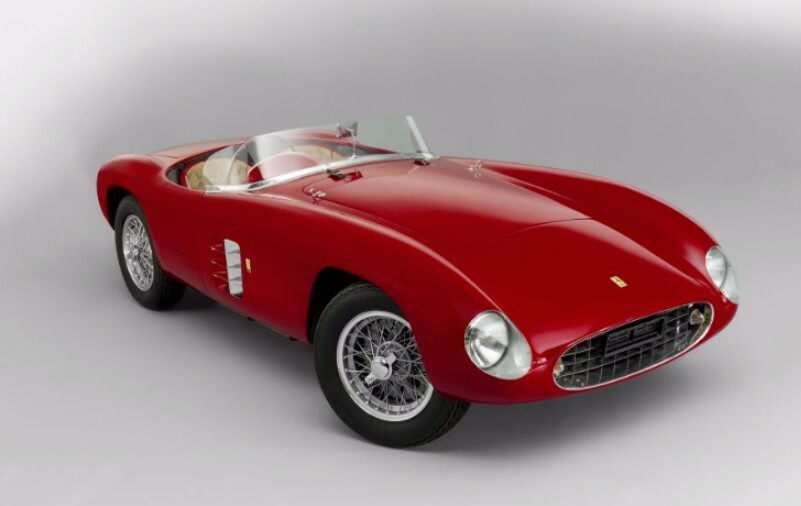 This 166 Spyder Corsa was just the seventh competition-client Ferrari to be built. Delivered new with an Ansaloni body on a long wheelbase chassis, the car was raced by leading drivers of the day, including Giuseppe Farina, Giampiero Bianchetti and Raymond Sommer, and won outright at Reims in 1948. In 1949, its chassis was shortened and engine re-bored to 2.3- litres, making it more competitive. It continued to shine on the race track until 1956 when it was given a splendid new body, styled by Scaglietti, that prefigured the design of the iconic 500 TR and 750 Monza. This is an important part of Ferrari's early history, still fitted with its original engine, and is eligible for all prestigious historic motor racing events. No official estimate | Auction Link