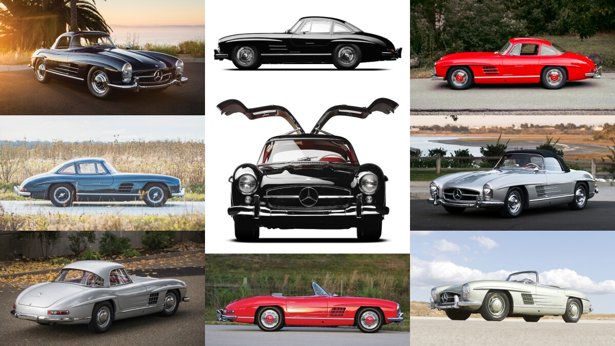 It is a credit to the Mercedes-Benz brand and the design and marketing of the 300 SL that it commands the prices it does at auction considering the large numbers it was produced in. Usually only very rare and small production run cars ever manage to achieve prices in excess of $1,000,000. With 1400 Coupés and 1858 Roadster versions of the 300 SL built, the total model count of 3,258 units is by far the most prolific of any model in the million dollar club. All the cars pictured here have sold by auction at RM-Sothebys