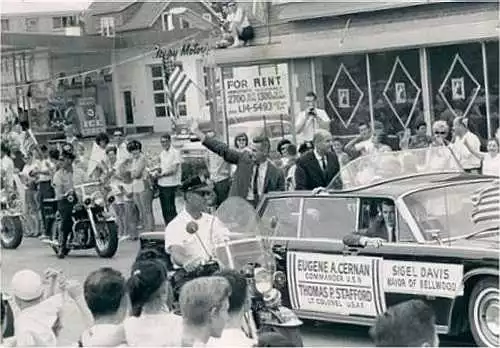 The same car being used in a ticker tape parade for astronauts