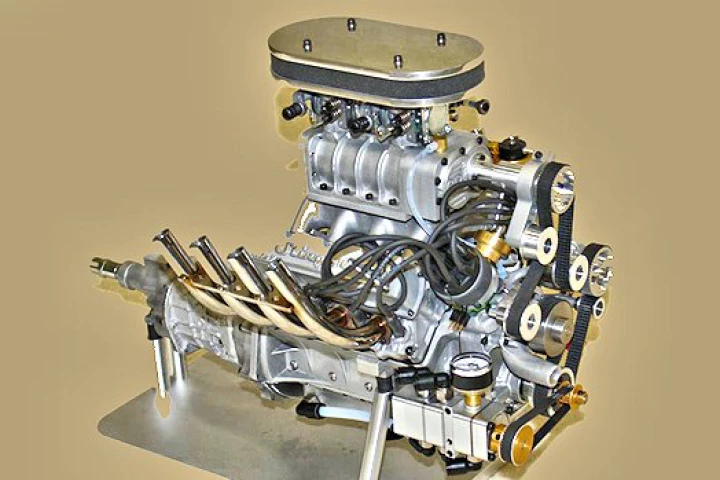 The Conley Stinger 609 supercharged four-cycle V8 gasoline engine - 6.09 cubic inches and 9.5 horsepower at 10,000 rpm (Photo: Conley Precision Engines)