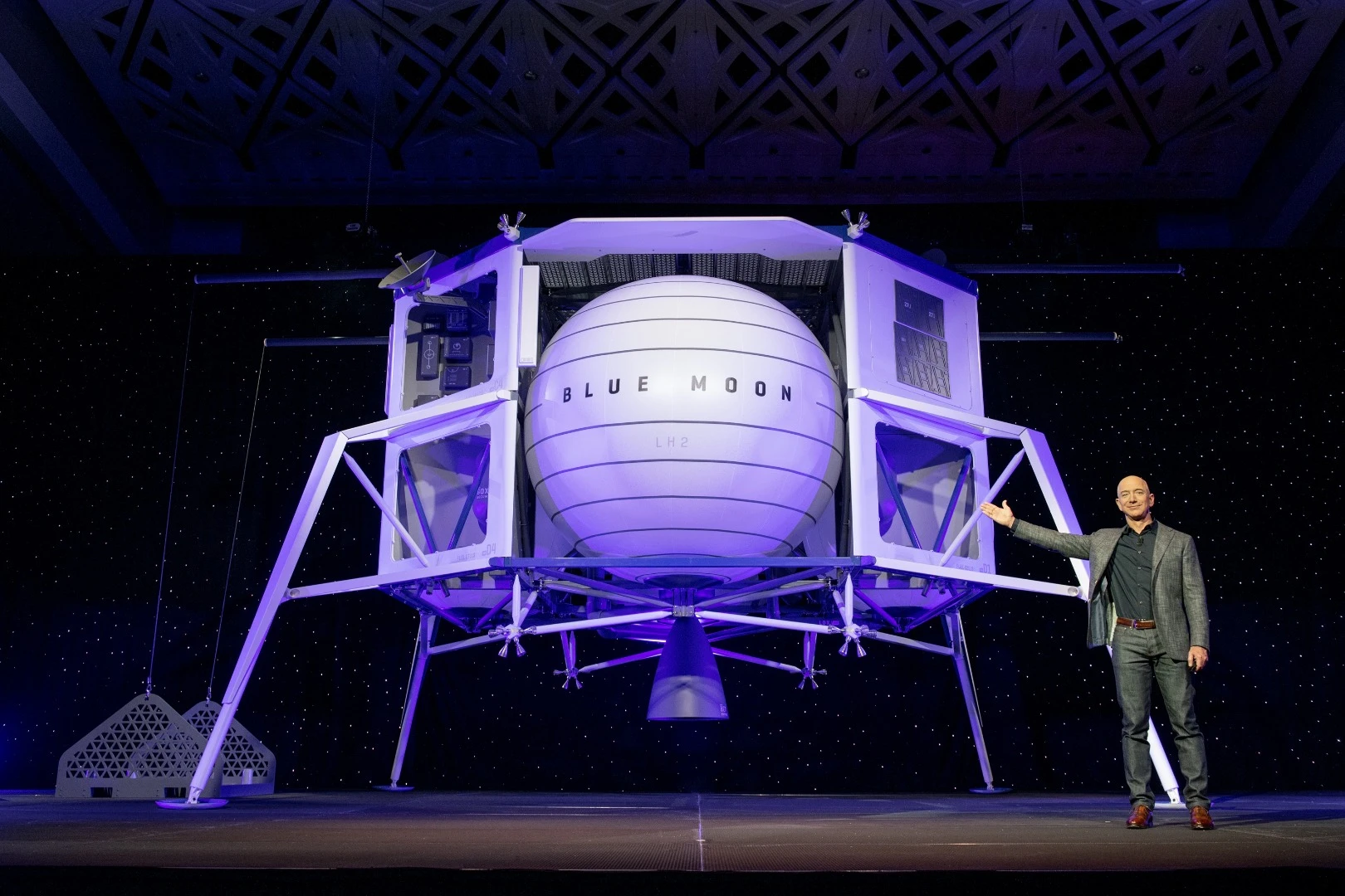 Jeff Bezos unveiled Blue Moon in Washington DC, along with the incredibly ambitious goal of the company: to help enable nothing less than the eventual building of orbital space colonies