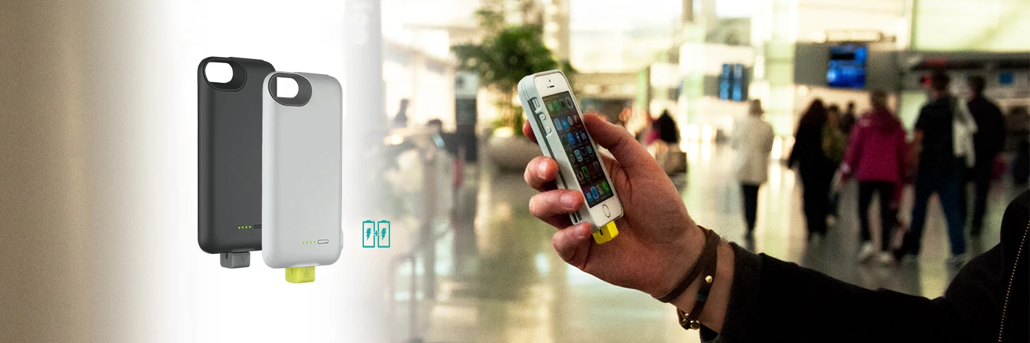The +energy extends the battery life of an iPhone 5 or 5s