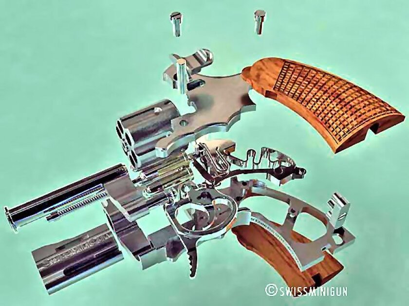 Exploded view of the SwissMiniGun C1ST revolver (Photo: SwissMiniGun)