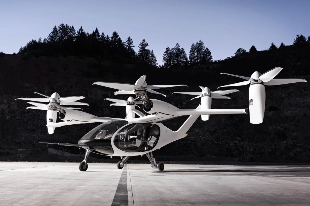 The US Army is studying the acoustic properties of the distributed rotor configurations used by electric vertical takeoff and landing aircraft (Pictured - Joby Aviation's transitioning eVTOL)
