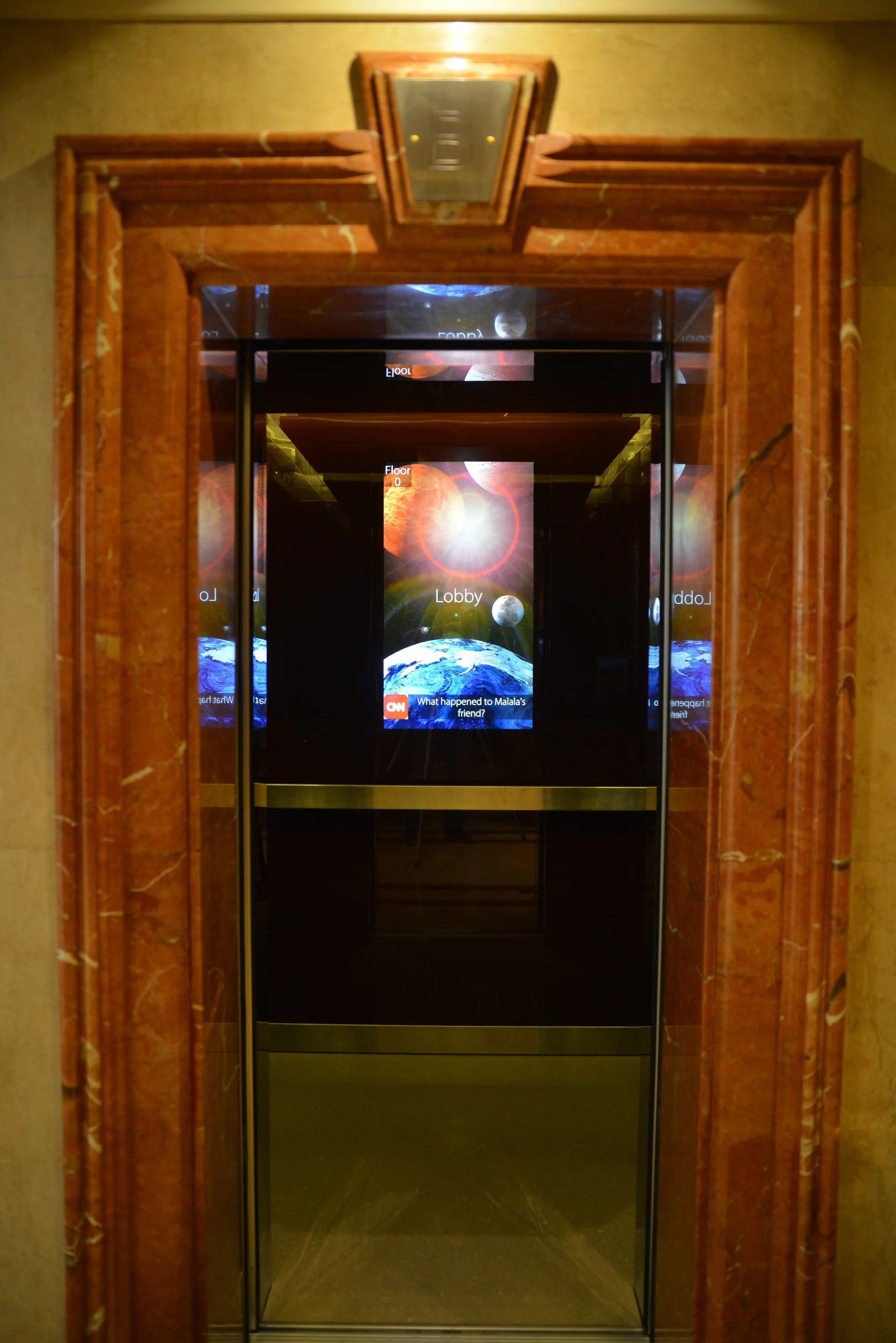 The display can show moving images and info