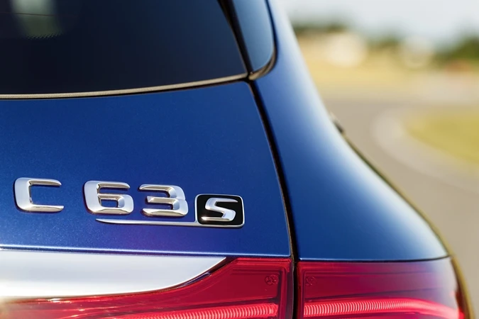 A view of the Mercedes-AMG C 63 Estate's rear lights
