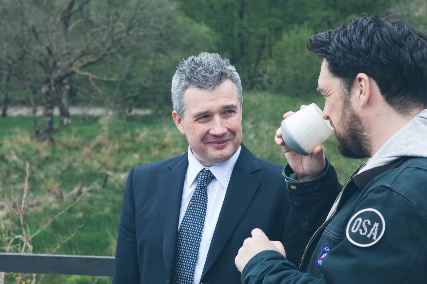 Ballantine's master blender Sandy Hyslop with designer James Parr