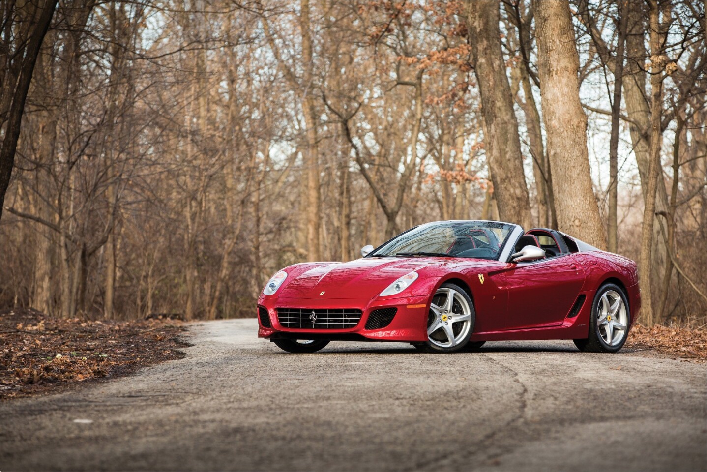 This 2011 Ferrari 599 SA Aperta has an estimated price of $1,100,000 to $1,500,000