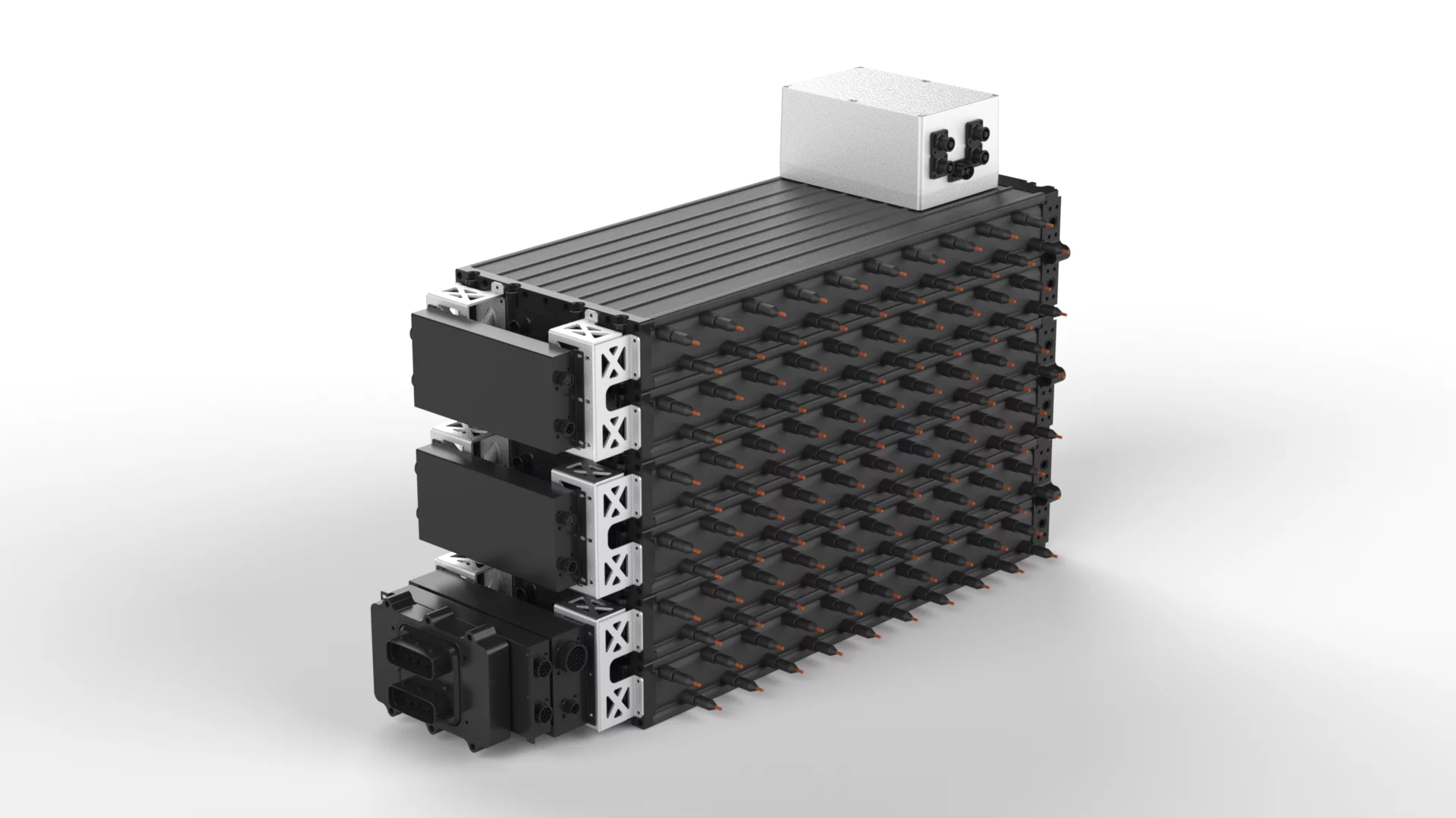 The Miss R's battery pack is made up of 98 Lego-like stackable modules each containing 42 lithium-ion cells, for a total of 4,116 cells
