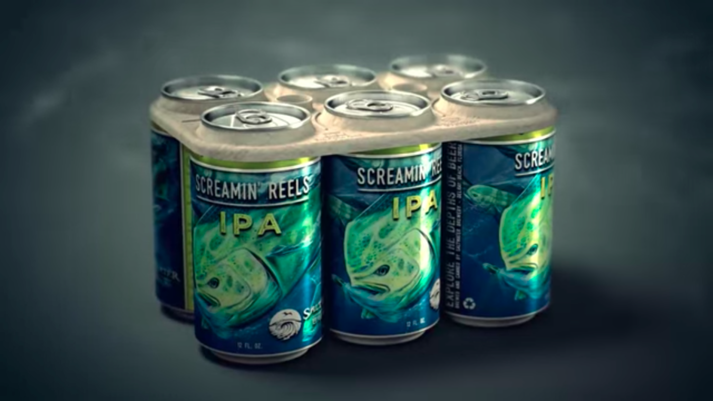 The brewery says the material is 100 percent biodegradable, compostable and best of all, edible