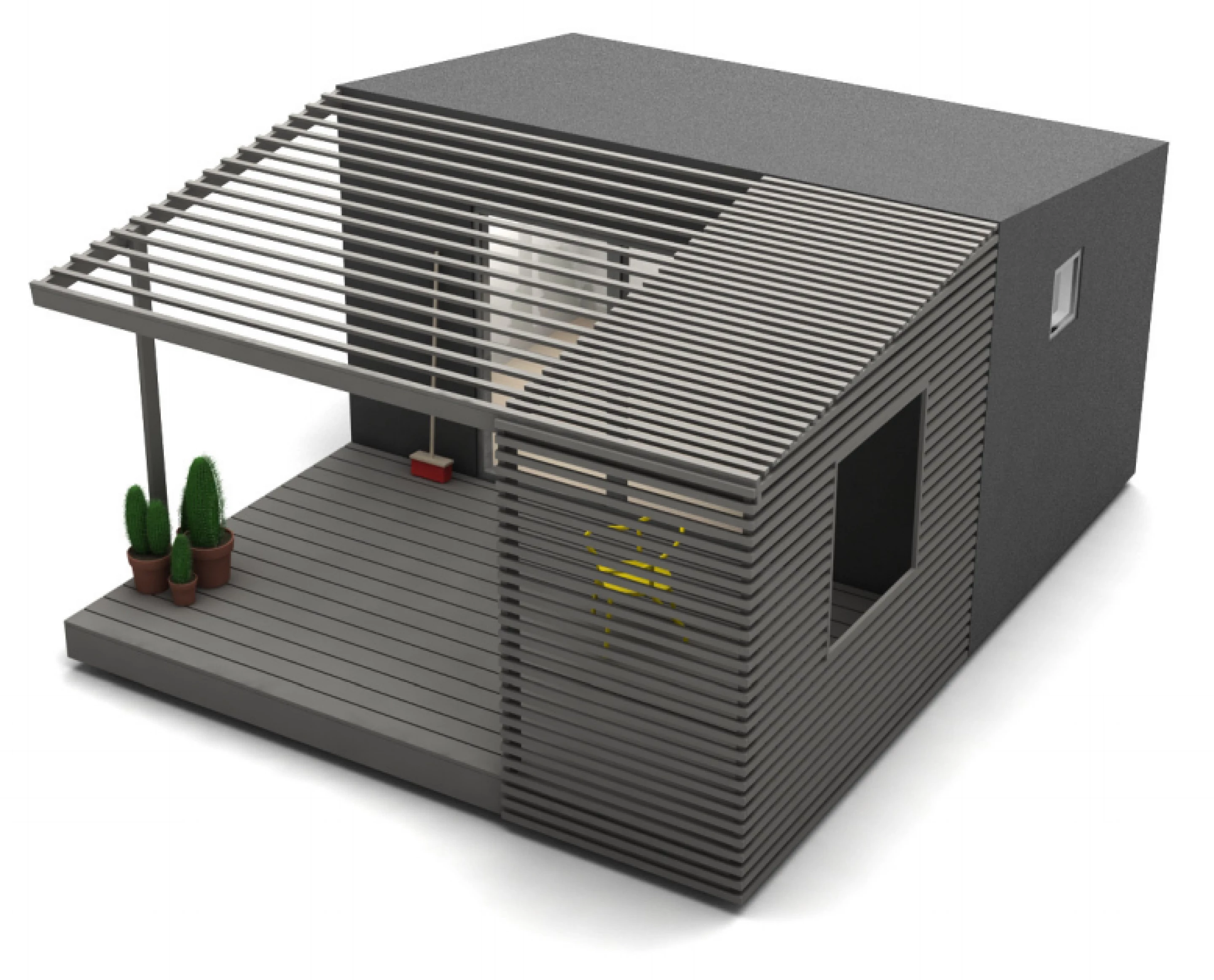 Flat-packed Mini House 2.0 has electricity and a fitted kitchen