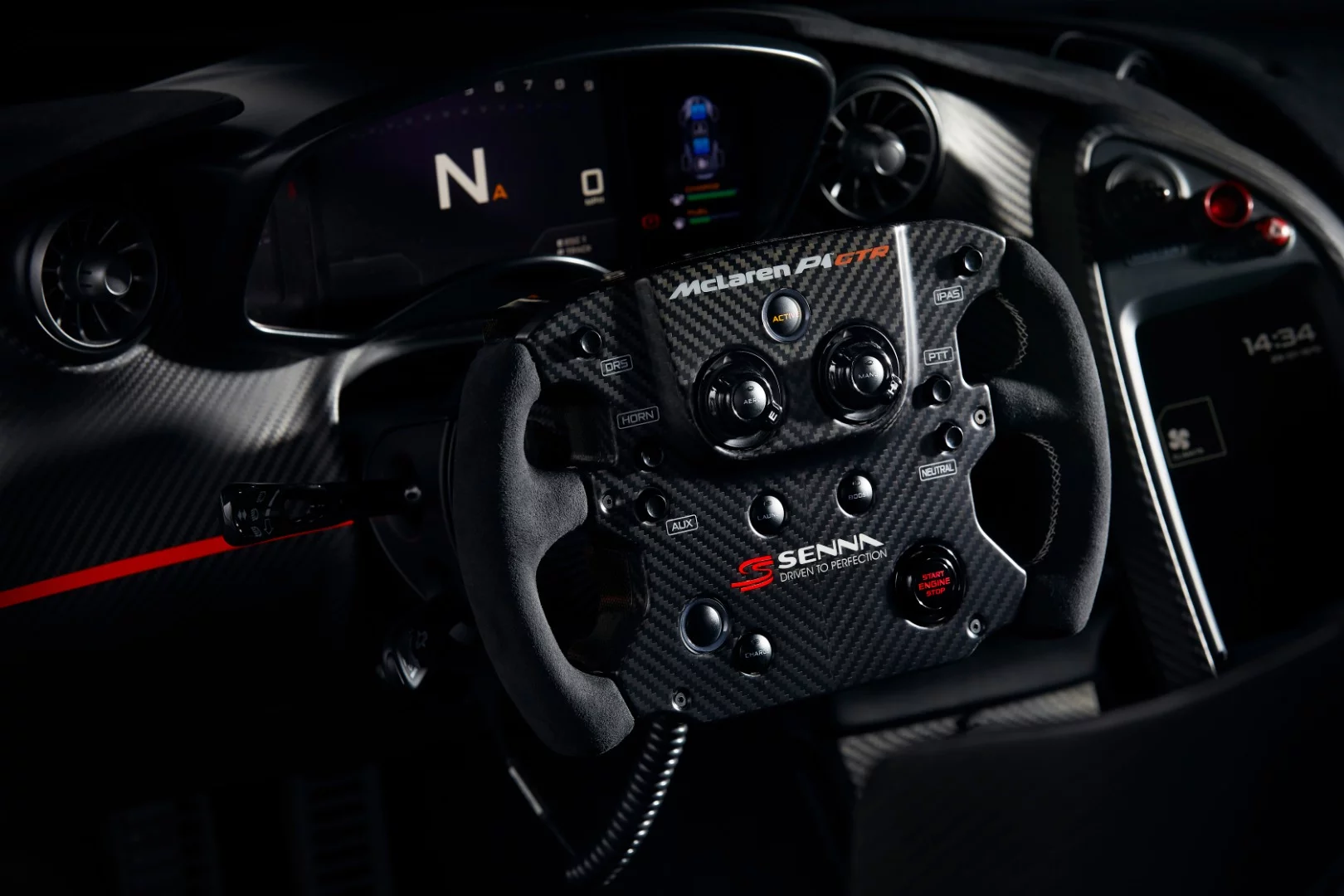 The P1's steering wheel looks like a playstation accessory