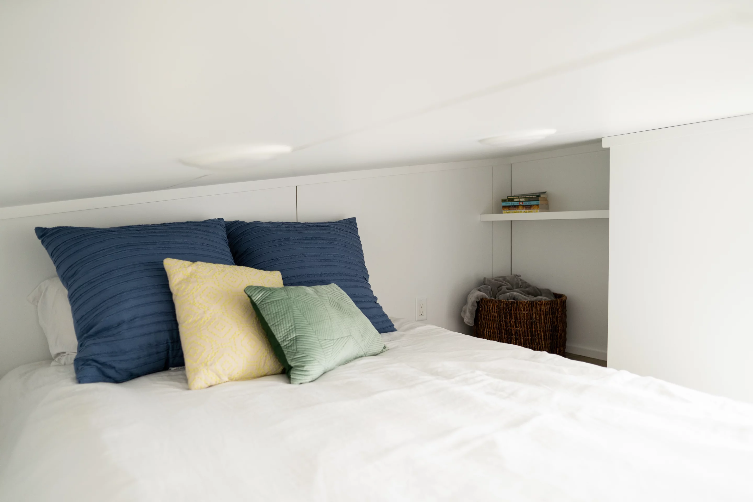 There are two bedroom lofts in the Ocoee, both of which are standard tiny house-style bedroom lofts with low ceilings