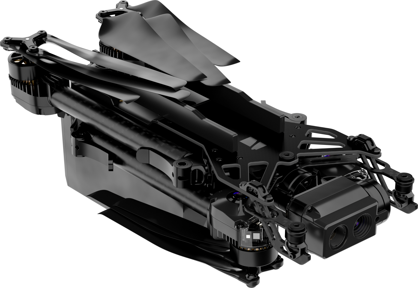 The Skydio X2 folds up for transport