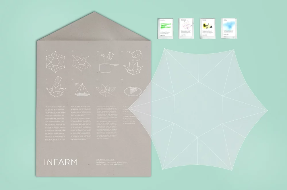The Microgarden greenhouse is reusable and comes with origami folding instructions (Photo Merav Maroody)