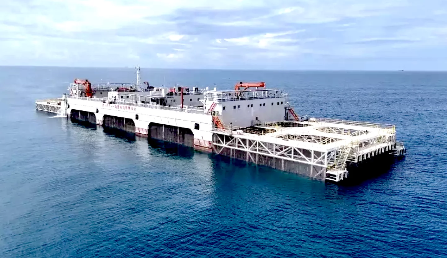 The Xinhuan No 1 is China's largest semi-submersible offshore aquaculture project