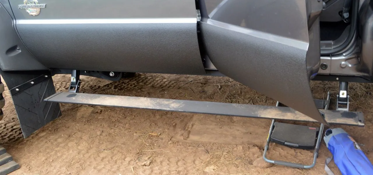 The electrically activated step offers easier cab access