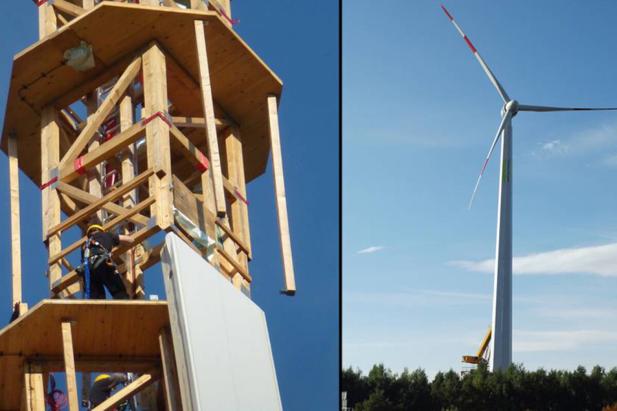 The prototype TimberTower constructed in Hannover, Germany