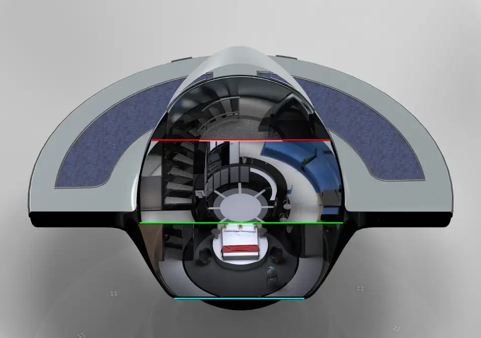 The UFO 2.0 measures 20 m (65 ft) in diameter