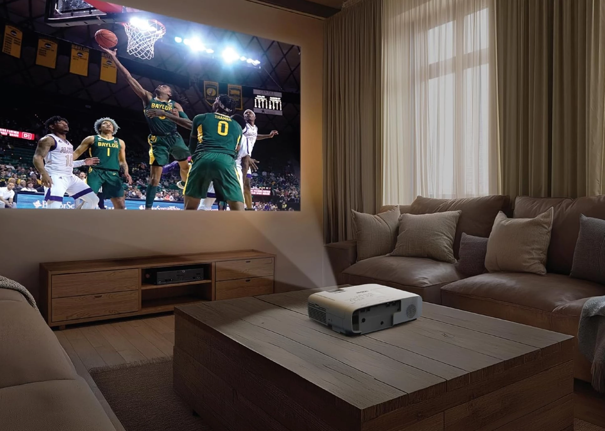 The HC1100 projector should be bright enough for daytime viewing, though you'll get the best results in a slightly shaded nook